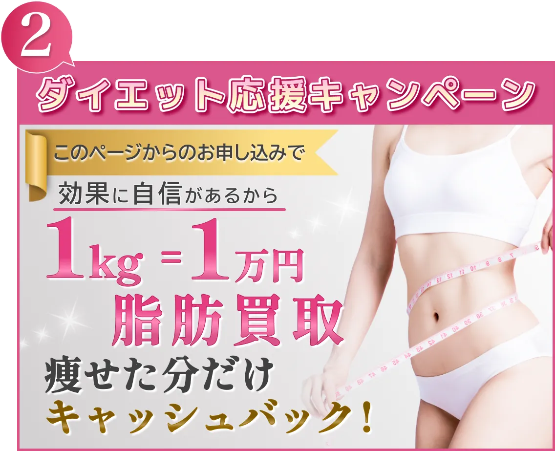 痩せた分だけ1kg1万円脂肪買取キャンペーン