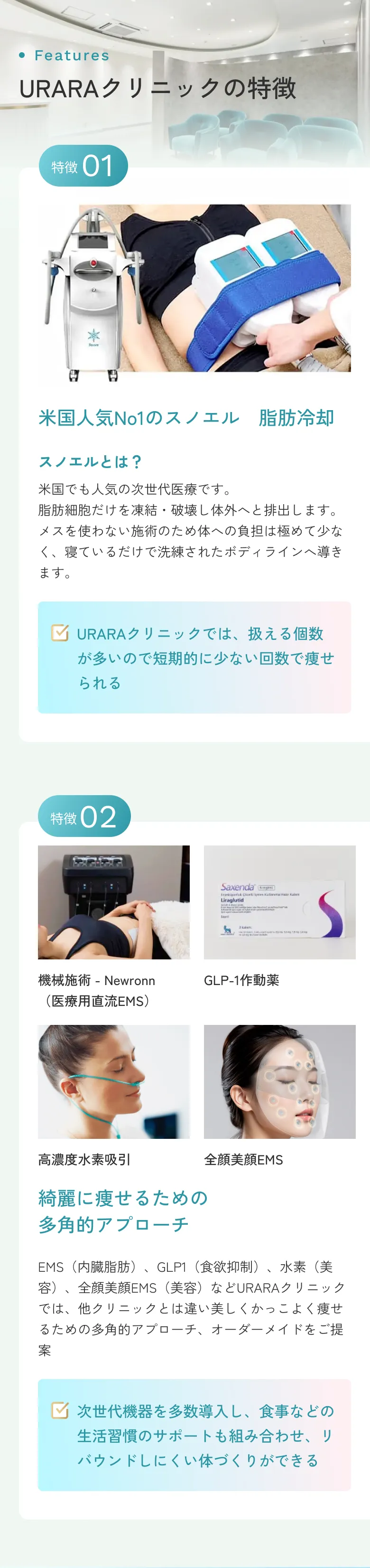 URARAクリニックの特徴