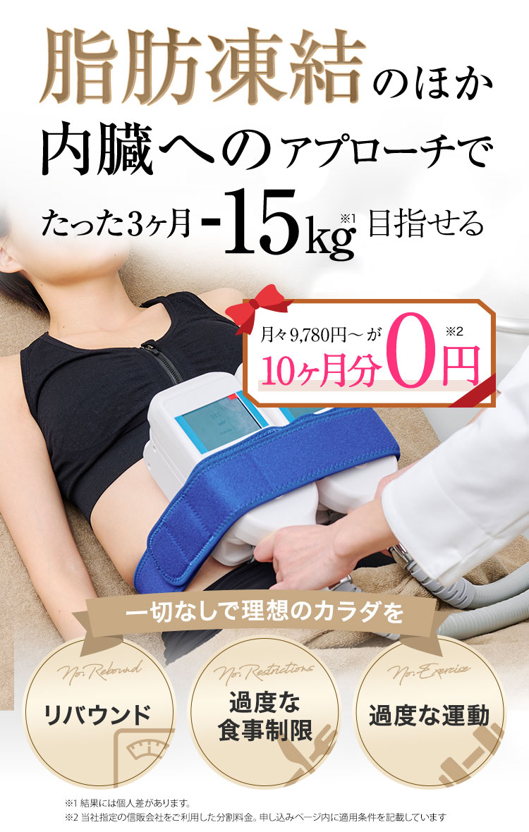 次世代医療痩身技術で3ヶ月-15kg