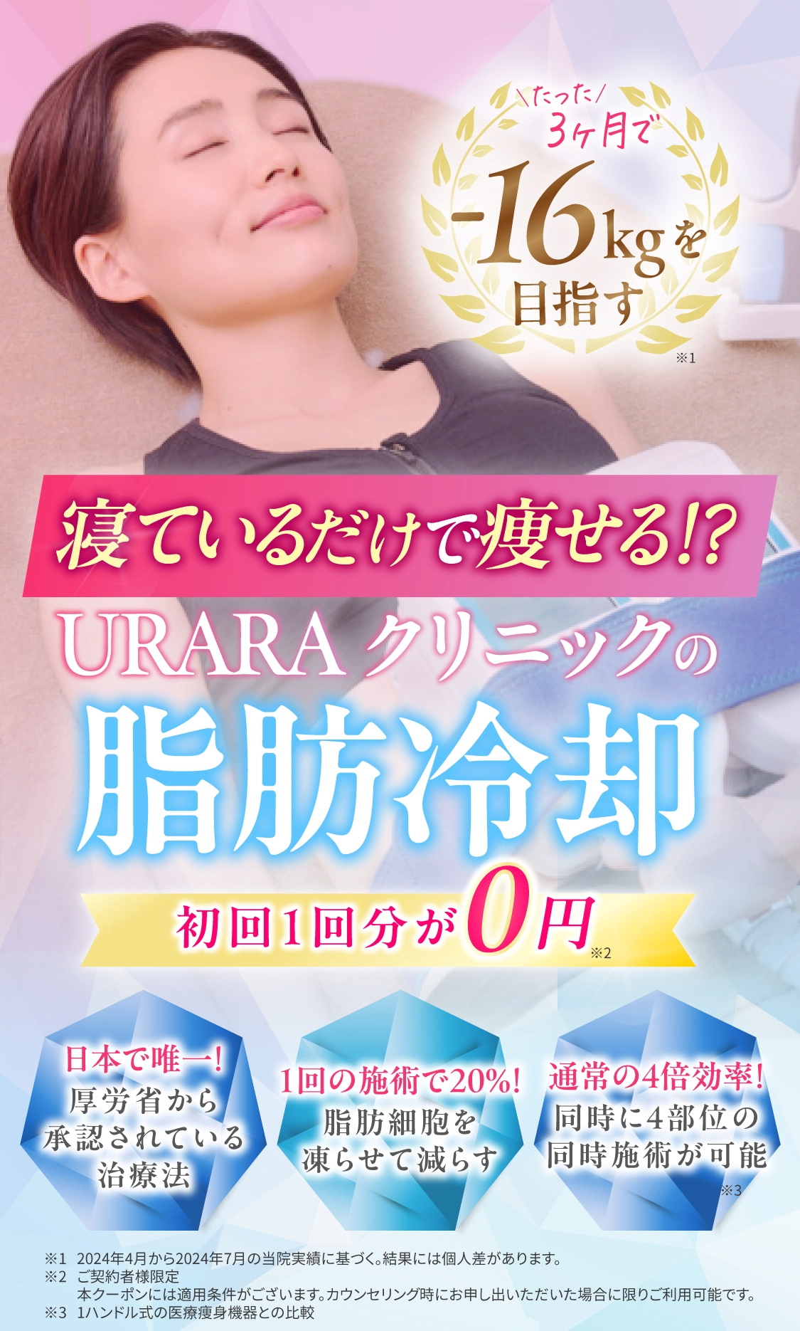 次世代医療痩身技術で3ヶ月-15kg