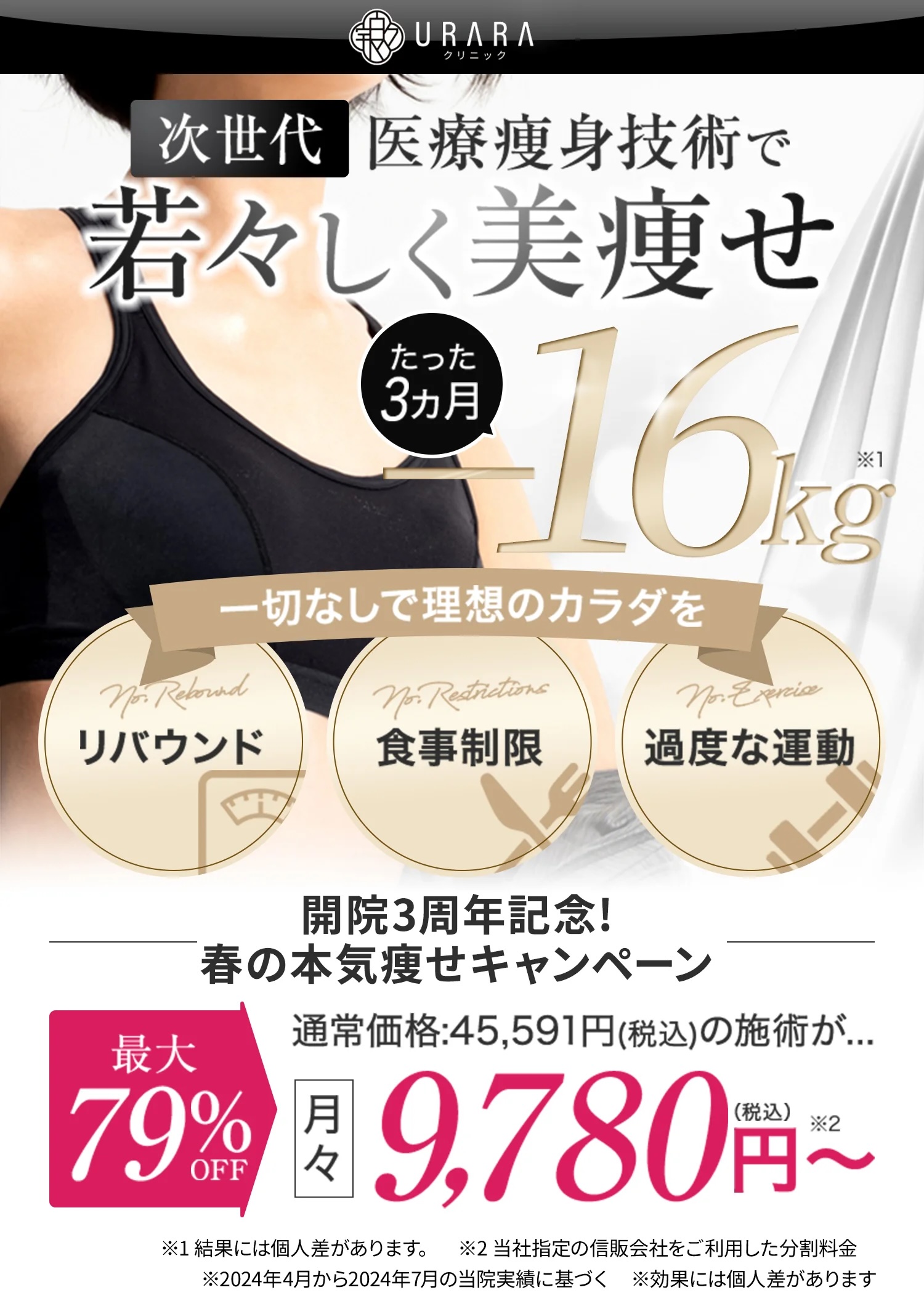 次世代医療痩身技術で3ヶ月-15kg