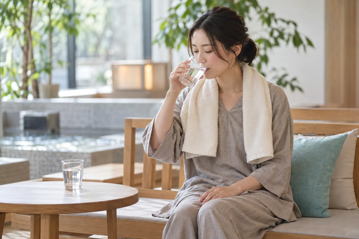 体重計に乗る女性