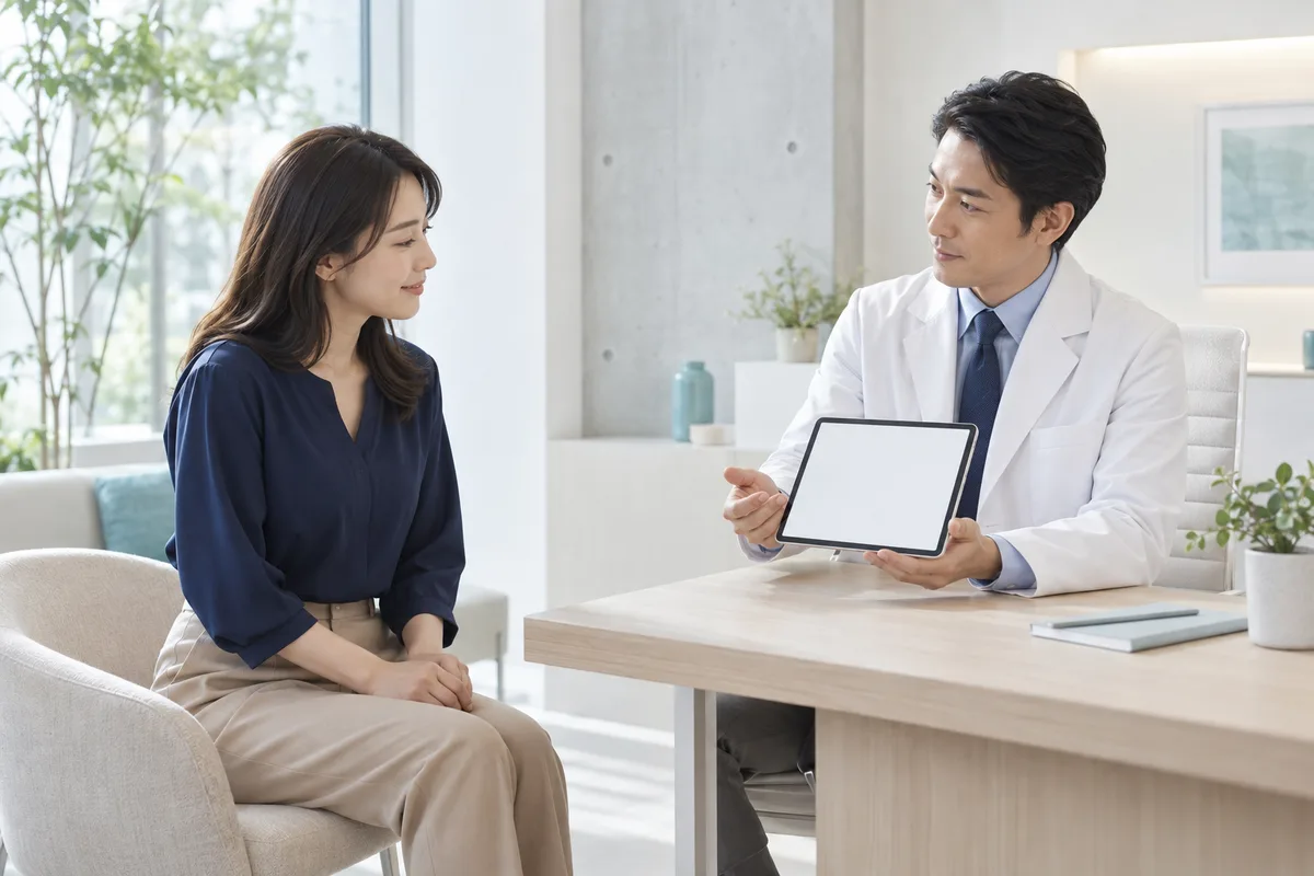 医師に相談する様子