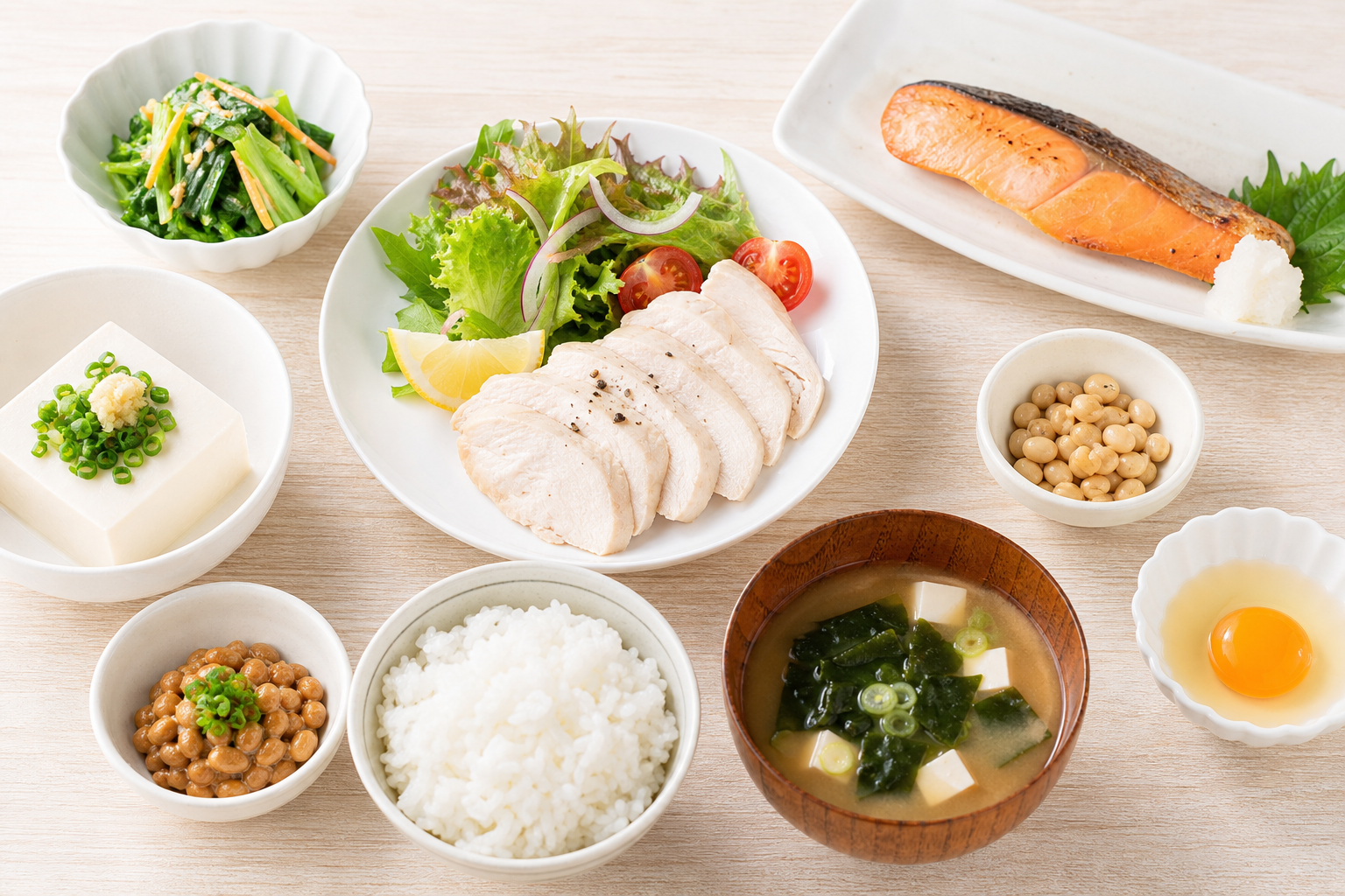 体脂肪率を落とすための高たんぱくな食事のイメージ