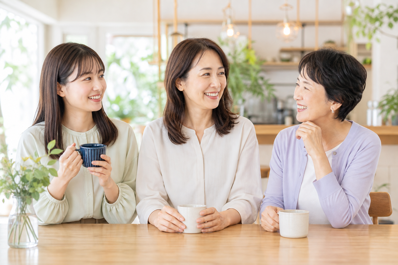 年代の異なる女性3人が談笑しているイメージ
