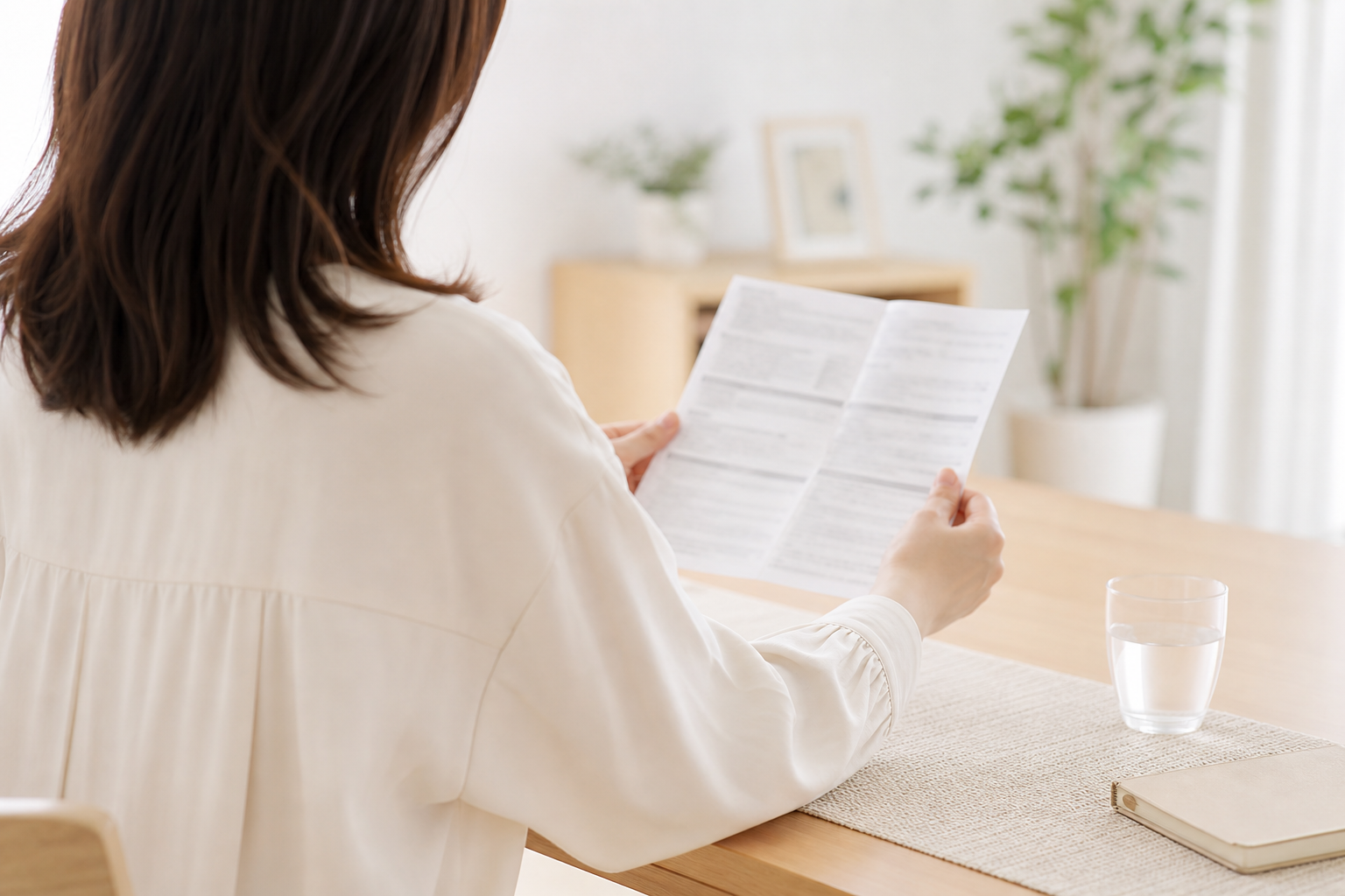 薬の説明書を読んで確認している女性のイメージ